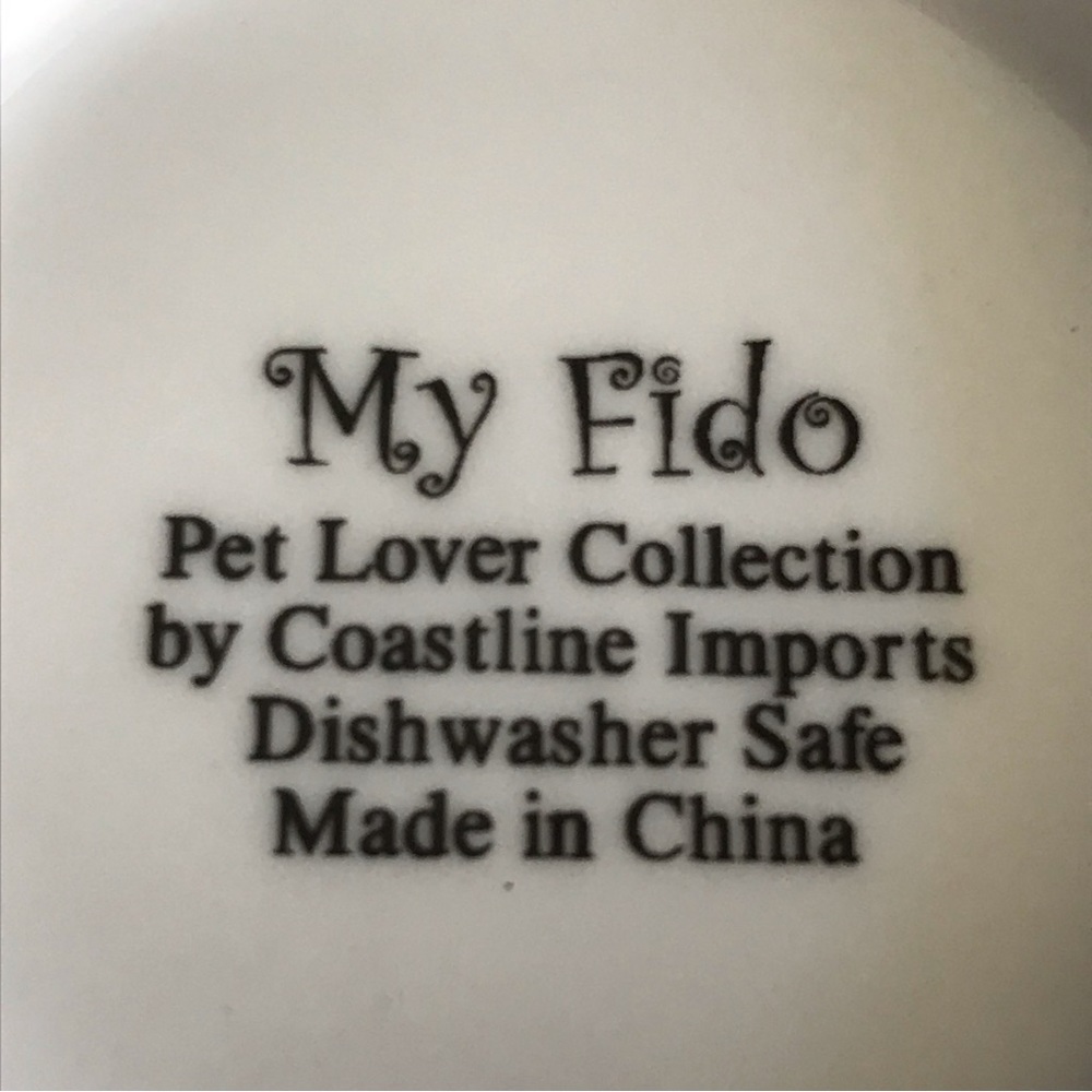 "My Dog is Family" Coffee Cup Mug My Fido Pet Lover Collection- Whte W/Gold Trim - Picture 11 of 13
